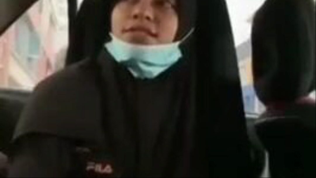 Tudung in a car giving blowage and riding